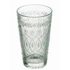 12 zdobionych przezroczystych szklanych szklanek do napojów - marokobowy Viadurini