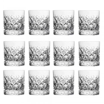 12 szklanek Dof Vintage do wody lub whisky w kolorze Crystal - Titanium