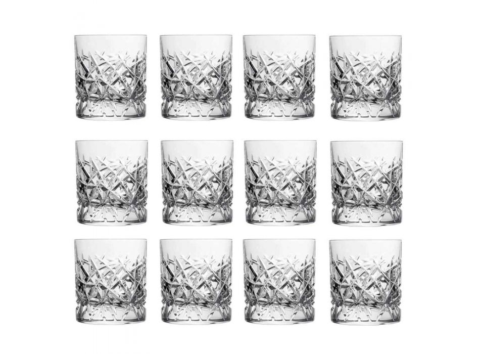 12 szklanek Dof Vintage do wody lub whisky w kolorze Crystal - Titanium