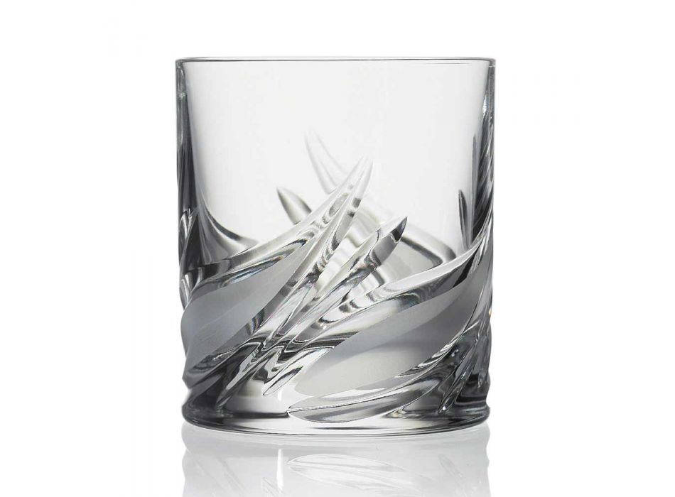 12 podwójnych staroświeckich szklanek do whisky z niskimi kryształami - Adwent Viadurini