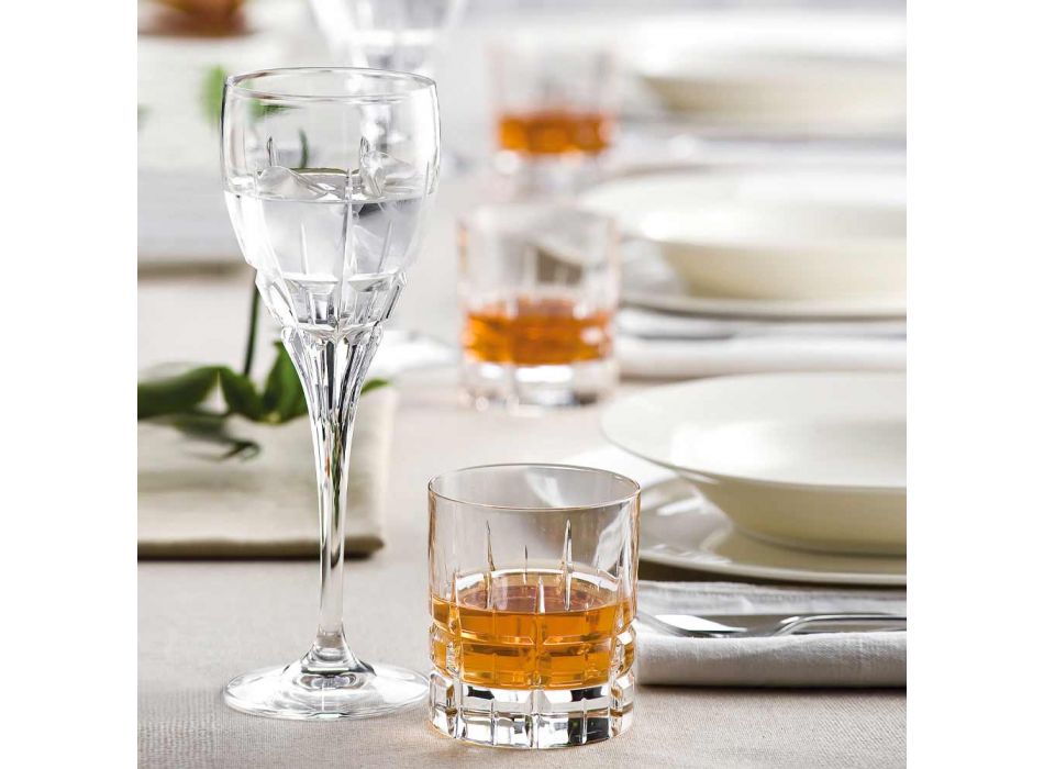 12 podwójnych szklanek do whisky Basso Double Old Fashioned w kolorze Crystal - Fiucco Viadurini