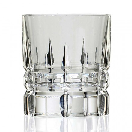 12 podwójnych szklanek do whisky Basso Double Old Fashioned w kolorze Crystal - Fiucco Viadurini