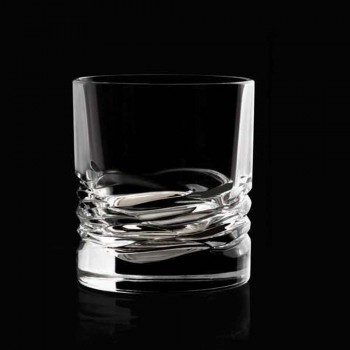 12 kryształowych szklanek Wave Decor do whisky lub Dof Tumbler Water - Titanium