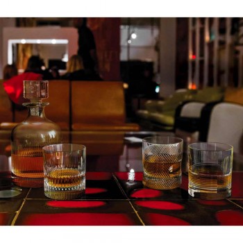 12 szklanek do wody lub whisky w stylu vintage z ozdobnego kryształu - dotykowy