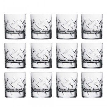12 szklanek do whisky lub wody z ekokryształu z nowoczesnymi dekoracjami - arytmia