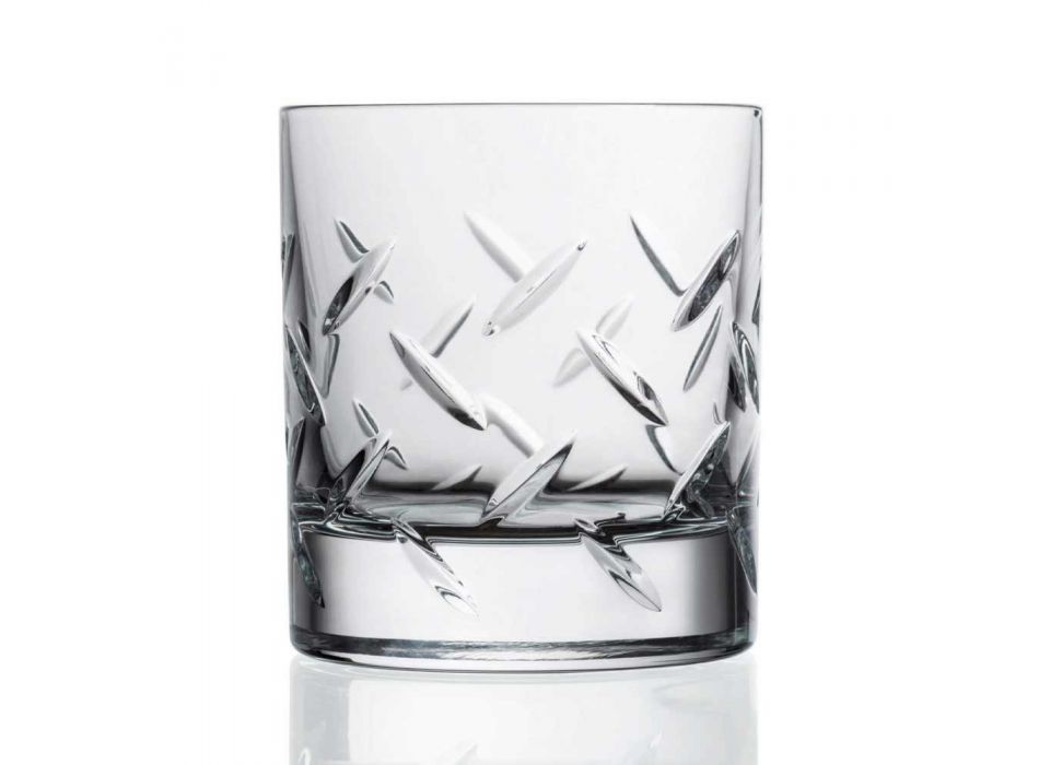 12 szklanek do whisky lub wody z ekokryształu z nowoczesnymi dekoracjami - arytmia