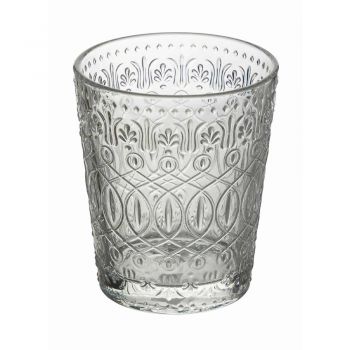 12 szklanek do wody w dekorowanym przezroczystym szkle - marokobowy