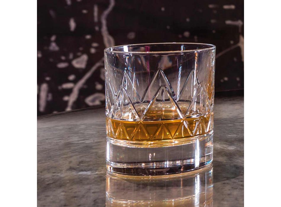12 Szklana whisky lub woda Luksusowy nowoczesny design w kolorze Crystal - Arytmia Viadurini