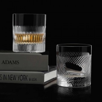 12 szklanek do whisky lub wody w stylu vintage zdobionym ekokryształami - dotykowe