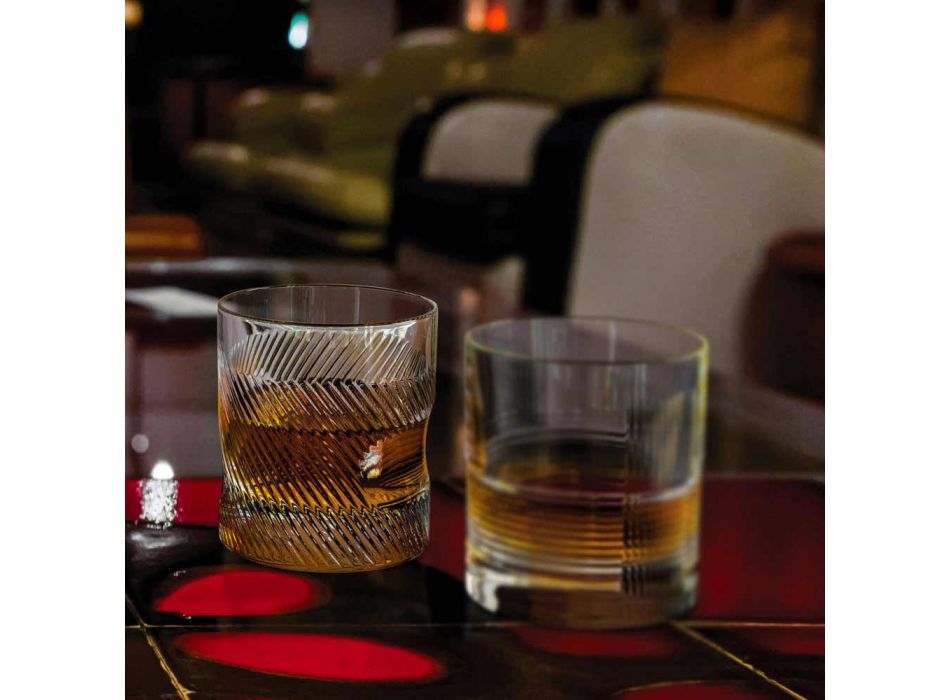 12 szklanek do whisky lub wody w stylu vintage zdobionym ekokryształami - dotykowe