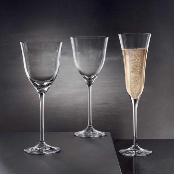 12 kieliszków do białego wina w ekologicznym kryształowym minimalnym luksusowym stylu - gładkie