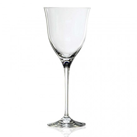 12 kieliszków do białego wina w ekologicznym kryształowym minimalnym luksusowym stylu - gładkie Viadurini