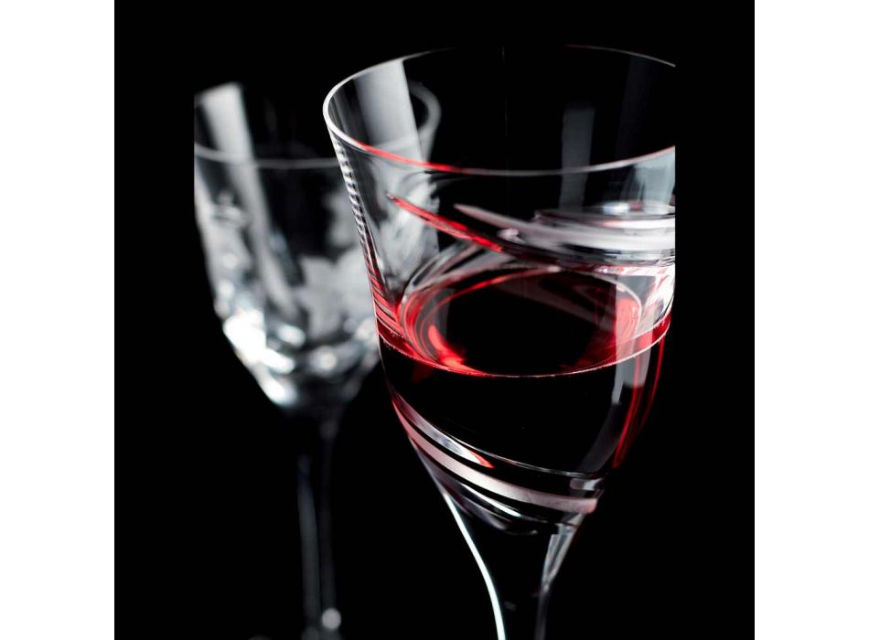 12 kieliszków do czerwonego wina w ekologicznym, kryształowym luksusie bezołowiowym - cyklon Viadurini