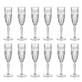 12 kieliszków do szampana lub prosecco w kolorze Eco - Daniele Crystal