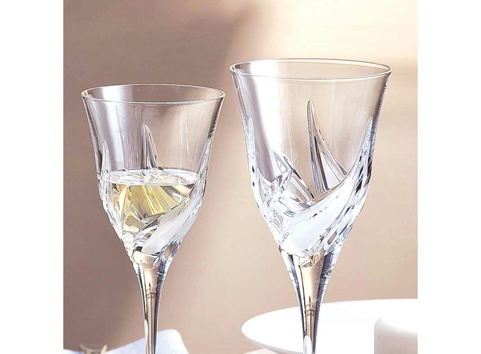 12 luksusowych kieliszków do białego wina w ręcznie zdobionych Eko-kryształach - Adwent