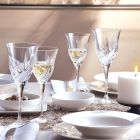 12 luksusowych kieliszków do białego wina w ręcznie zdobionych Eko-kryształach - Adwent Viadurini