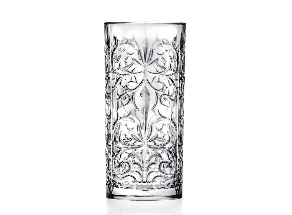 12 Tumbler Wysoka szklanka koktajlowa Highball lub luksusowo zdobiona woda - przeznaczenie Viadurini