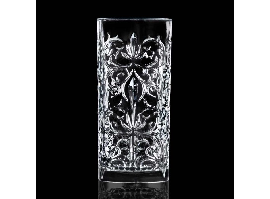 12 Tumbler Wysoka szklanka koktajlowa Highball lub luksusowo zdobiona woda - przeznaczenie Viadurini