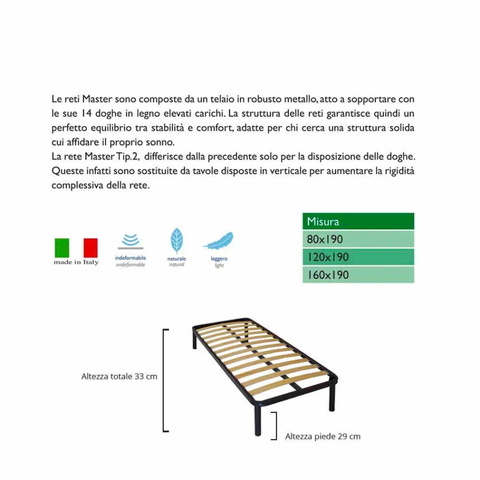 Sieć Bio Comfort 1 i pół kwadratu Viadurini