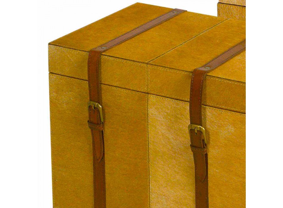 2 nowoczesne kufry w Deii jasnobrązowy kucyk Viadurini