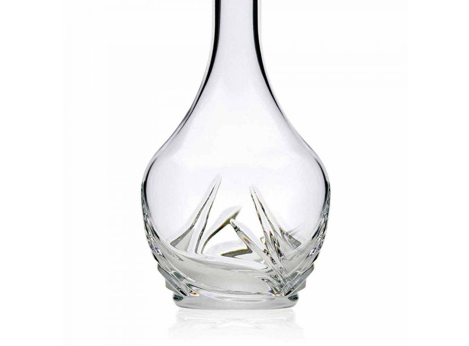 2 butelki do wina Eco Crystal z okrągłym wieczkiem i dekoracjami - Adwent Viadurini
