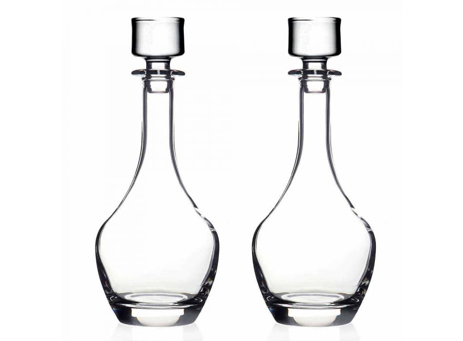 2 butelki do wina w ekologicznym kryształowym włoskim stylu minimalistycznym - gładkie