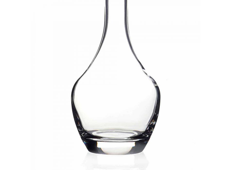 2 butelki do wina w ekologicznym kryształowym włoskim stylu minimalistycznym - gładkie Viadurini