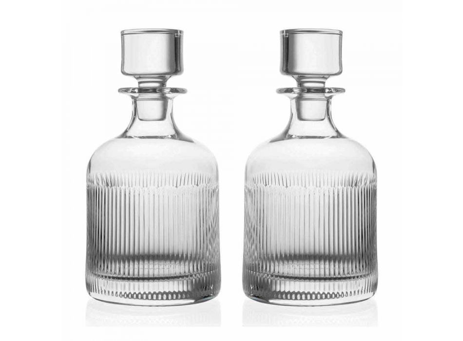 2 butelki whisky z ekologicznym kryształowym wieczkiem Vintage Design - dotykowe