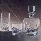 2 kryształowe butelki whisky z luksusowo zdobionym wieczkiem - Advent Viadurini