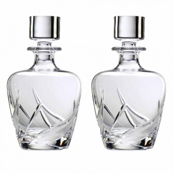 2 kryształowe butelki whisky z luksusowo zdobionym wieczkiem - Advent