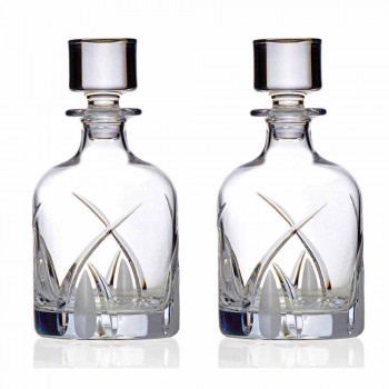 2 butelki whisky z cylindrycznym wieczkiem z Eco Crystal - Montecristo