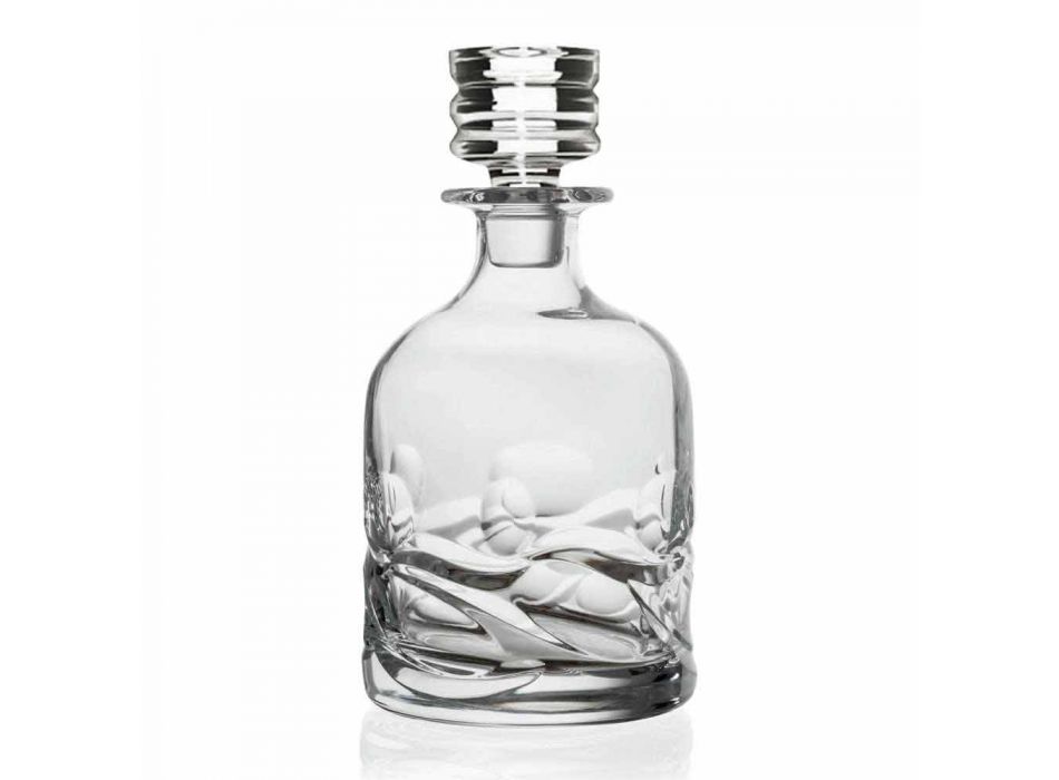2 butelki z kryształową whisky z dekoracją ekologiczną i luksusową nakrętką - tytan Viadurini