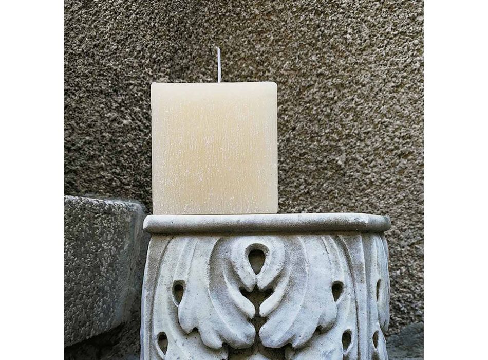 2 kwadratowe świece różnej wielkości z wosku Made in Italy - Adelle Viadurini