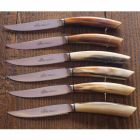 2 noże do steków z rękojeścią z rogu wołowego lub drewna Made in Italy - Marino Viadurini