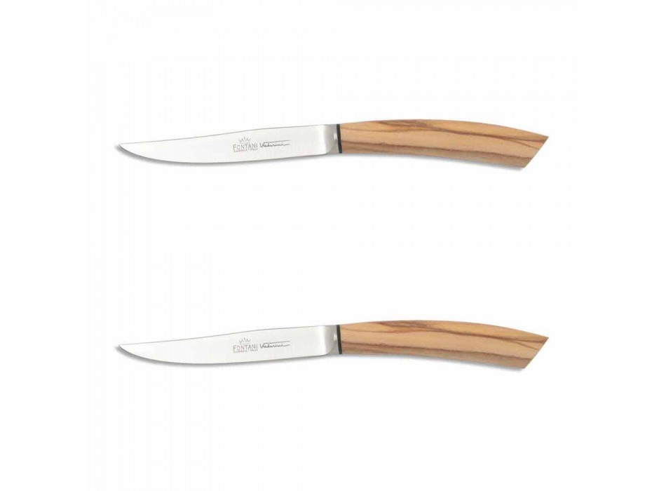 2 noże do steków z rogiem lub drewnianą rączką Made in Italy - Marino Viadurini