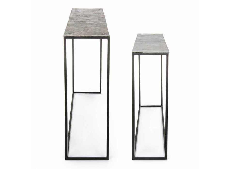 2 Consolle in Steel Industrial Style Modern Design Homemotion - Sesame
