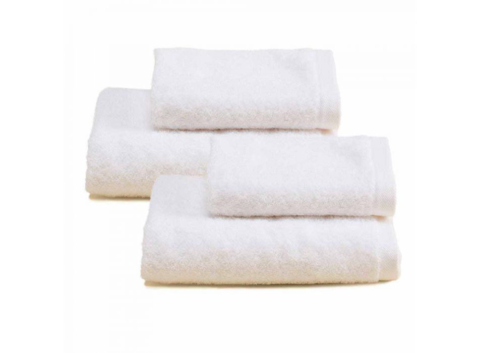 2 pary ręczników kąpielowych Kolorowa usługa z bawełny Spguna - Vuitton Viadurini