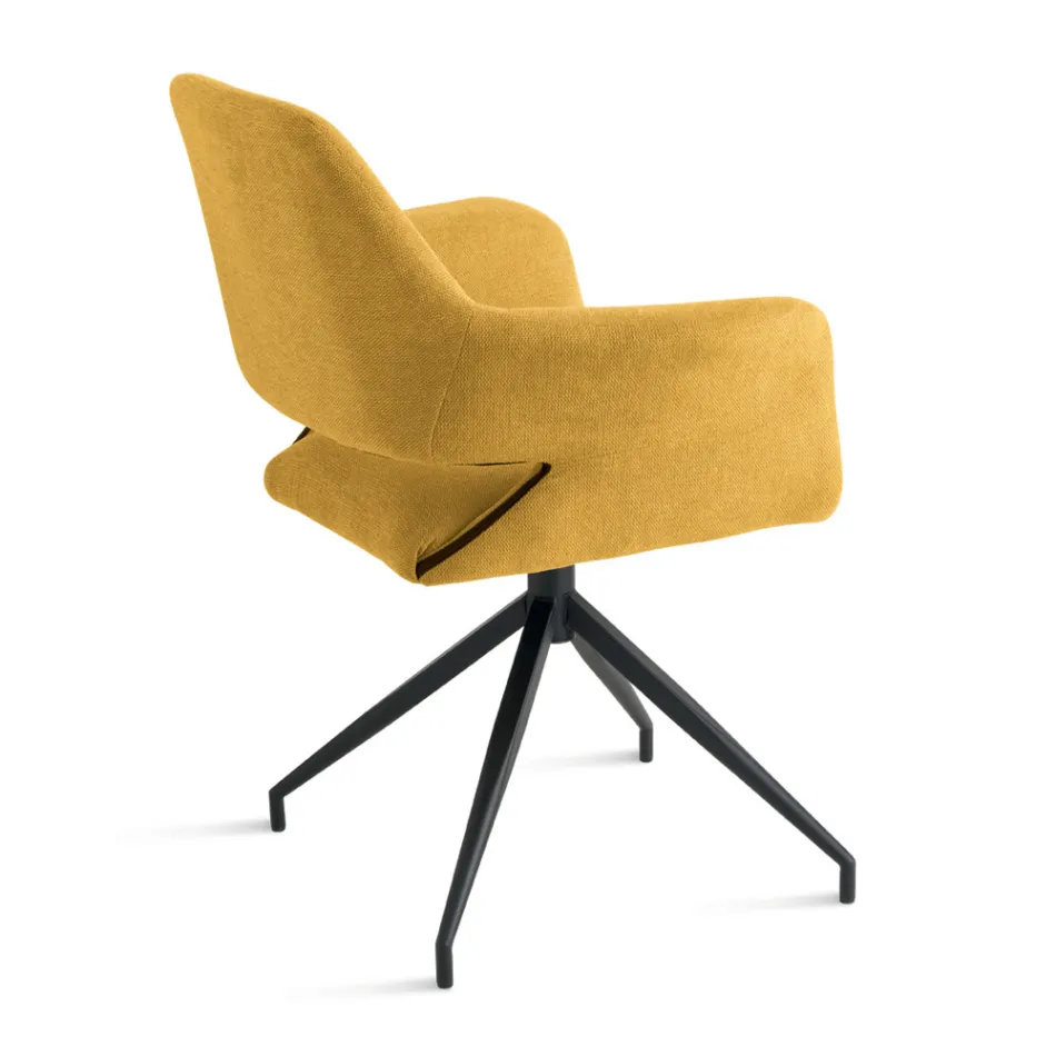 2 fotele obrotowe 180° z tapicerką materiałową i metalową ramą - Ivana Viadurini