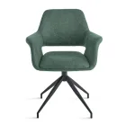 2 fotele obrotowe 180° z tapicerką materiałową i metalową ramą - Ivana Viadurini