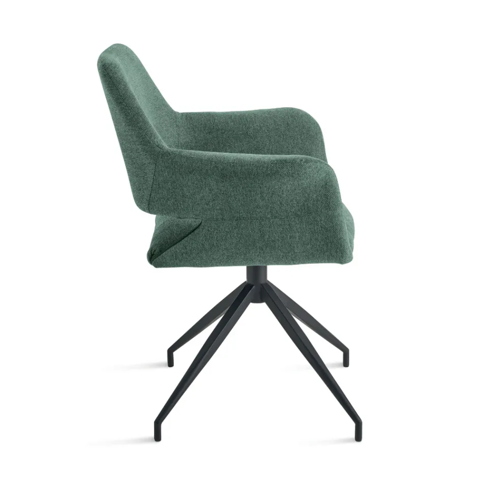 2 fotele obrotowe 180° z tapicerką materiałową i metalową ramą - Ivana Viadurini