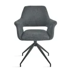 2 fotele obrotowe 180° z tapicerką materiałową i metalową ramą - Ivana Viadurini