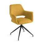 2 fotele obrotowe 180° z tapicerką materiałową i metalową ramą - Ivana Viadurini