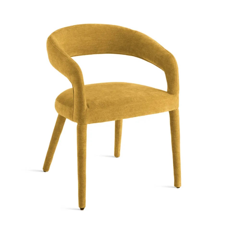 2 tapicerowane fotele w tkaninie bouclè z pokrytym stelażem - Domenica Viadurini