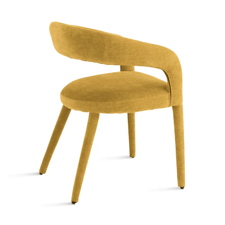 2 tapicerowane fotele w tkaninie bouclè z pokrytym stelażem - Domenica Viadurini