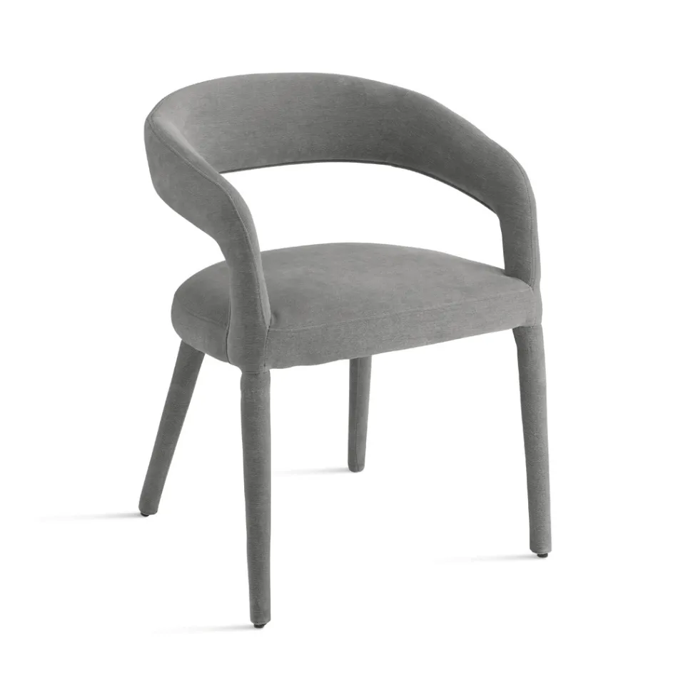 2 tapicerowane fotele w tkaninie bouclè z pokrytym stelażem - Domenica Viadurini