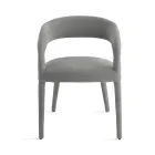 2 tapicerowane fotele w tkaninie bouclè z pokrytym stelażem - Domenica Viadurini