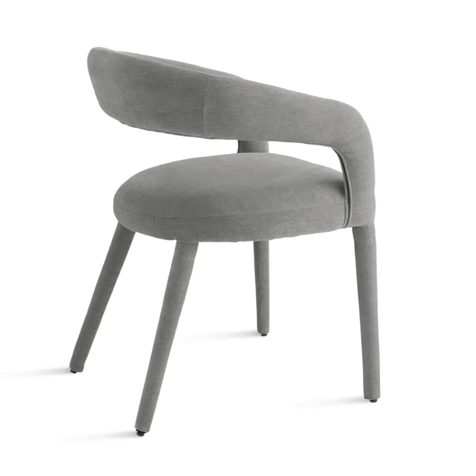 2 tapicerowane fotele w tkaninie bouclè z pokrytym stelażem - Domenica Viadurini