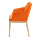 2 fotele z pomarańczowej sztucznej skóry i jesionowych nóg Made in Italy - lustro Viadurini