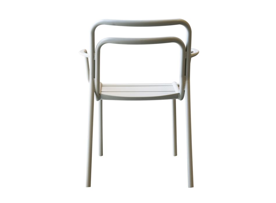 2 fotele do użytku wewnątrz i na zewnątrz, wykonane w 100% z aluminium pochodzącego z recyklingu, w różnych kolorach - Napój Viadurini