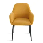 2 fotele z tkaniny Bouclè w różnych kolorach i z metalową ramą - Teodora Viadurini